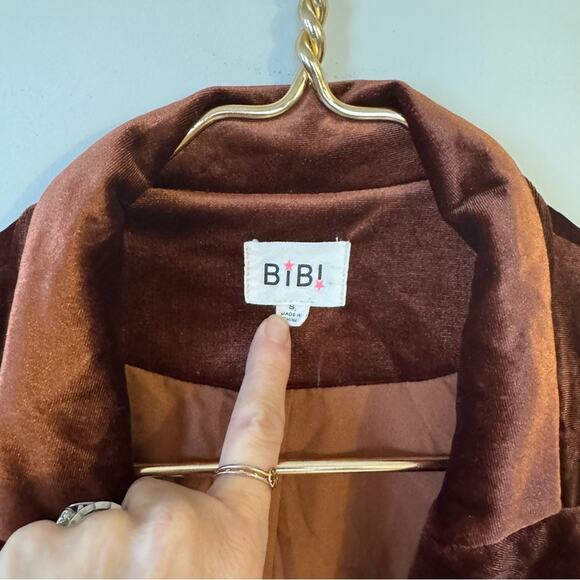 BiBi Mocha Brown Velvet Longline Blazer S - Picture 8 of 9